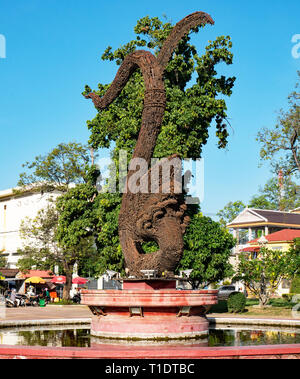 Battambang Peace Monument. A sculpture made of decommissioned weapons to mark the end of the civil war and an end to violence. Cambodia 03-12-2018 Stock Photo