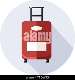 Suitcase  icon with long shadow on white  Stock Vector