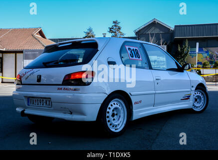 Sajmski autoslalom 2019 - Peugeot 306 rally Stock Photo