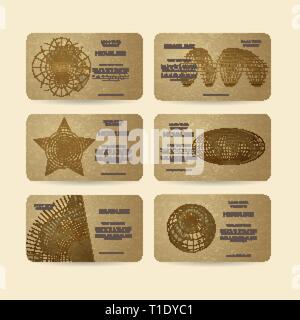 Set of vector banners with world map in dirrerent projections Stock Vector