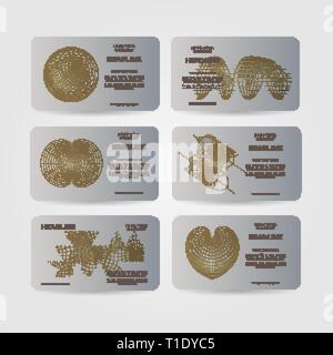 Set of vector banners with world map. Silver color Stock Vector