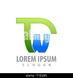 Initial letter TW concept design. Symbol graphic template element Stock Vector