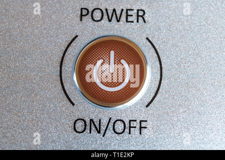 A touch screen power on/off switch of an electronic gadget Stock Photo