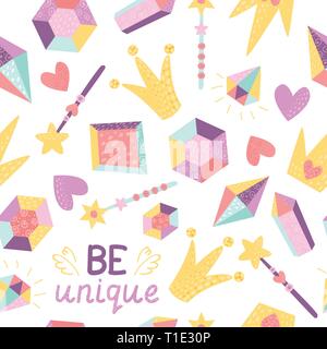 Seamless pattern with crystals Stock Vector
