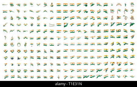 very big collection of vector flags of the India Stock Vector