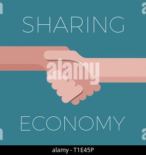 Sharing economy concept illustration. Handshake vector icon Stock Vector