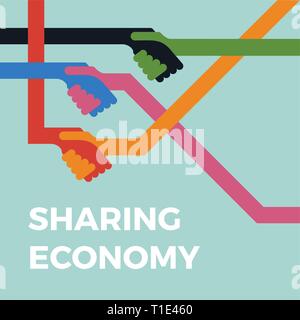 Sharing economy concept illustration. Handshake vector icon Stock Vector