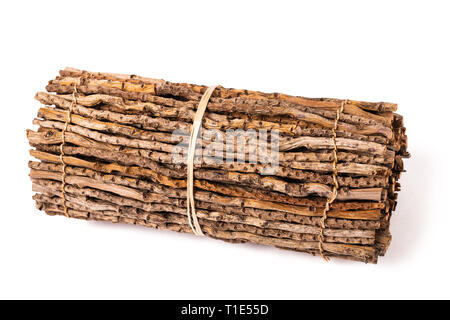 bundle of firewood isolated on white background Stock Photo
