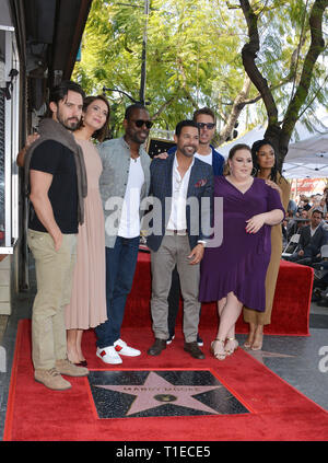 Los Angeles, USA. 25th Mar 2019. Mandy Moore Star -042 This is Us Cast , Milo Ventimiglia, Mandy Moore, Sterling K. Brown, Jon Huertas, Justin Hartley, Chrissy Metz, and Susan Kelechi  attend a ceremony honoring Mandy Moore with a star on the Hollywood Walk Of Fame on March 25, 2019 in Hollywood, California. Credit: Tsuni / USA/Alamy Live News Stock Photo