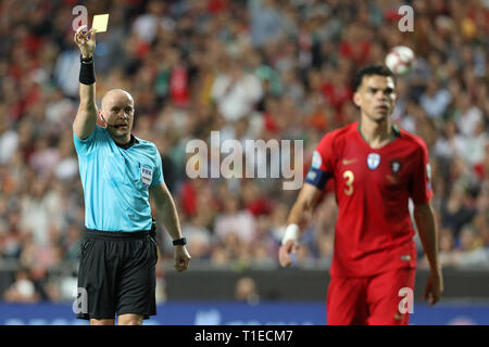 Referee Szymon Marciniak in action during the Qualifiers - Group B to Euro 2020 football match between Portugal vs Serbia.  (Final score: Portugal 1 - 1 Serbia) Stock Photo