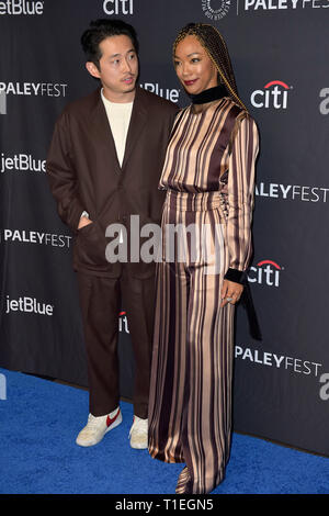 Steven Yeun and Sonequa Martin-Green screen the CBS All Access TV series 'The Twilight Zone' at the 36th Paleyfest in 2019 at the Dolby Theater, Hollywood. Los Angeles, 24.03.2019 | usage worldwide Stock Photo