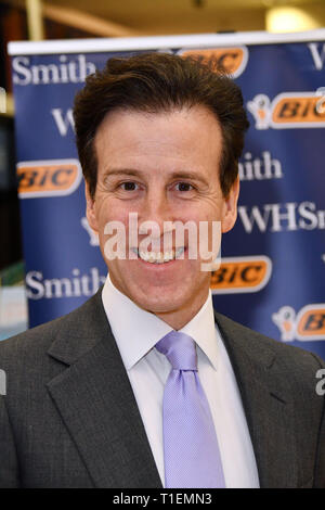 London, UK. 26th Mar, 2019. Anton du Beke, Strictly Come Dancing star signs copies of his debut novel, One Enchanted Evening, a tale set around a London hotel ballroom in the lead up to WWII, at WHSmith Westfield Shopping Centre Credit: Nils Jorgensen/Alamy Live News Stock Photo