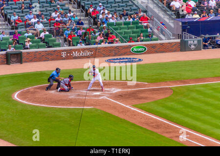 ATLANTA, GEORGIA - September 5, 2018: The Atlanta Braves home opener is on April 1, 2019 against the Chicago Cubs Stock Photo