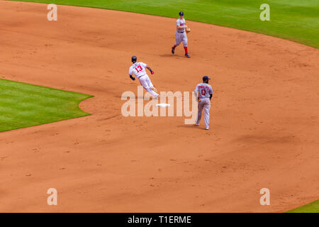 ATLANTA, GEORGIA - September 5, 2018: The Atlanta Braves home opener is on April 1, 2019 against the Chicago Cubs Stock Photo