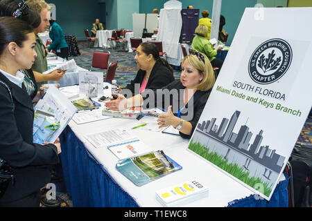 Miami Beach Florida,Miami Beach Convention Center,centre,Green Lodging Workshop,vendor vendors stall stalls booth market marketplace,buyer buying sell