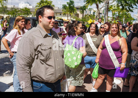 Miami Florida,Shops at Midtown,The Biggest Loser,TV show,reality television,audition,tryout,casting,overweight obese obesity fat heavy plump rotund st Stock Photo