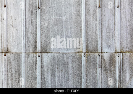 rusty galvanized corrugated metal pattern. old metal sheet texture Stock Photo