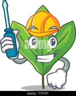 Automotive sassafras leaf in the shape cartoon vector illustration Stock Vector