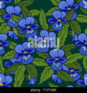 Flowers Pansies Seamless Stock Vector