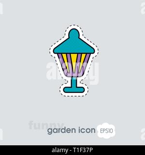 Garden lantern flat vector icon outline isolated, garden, eps 10 Stock Vector