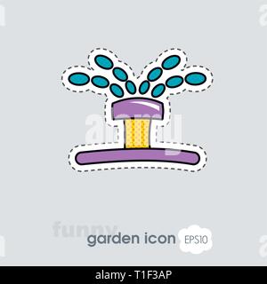 Water sprinkler, irrigation flat vector icon outline isolated, garden, eps 10 Stock Vector