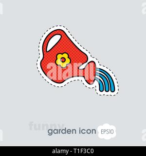 Watering can flat vector icon isolated, garden, eps 10 Stock Vector
