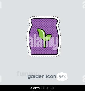 Fertilizer flat vector icon isolated Present By Green Nitrogen, Potassium, Phosphorus and Leaf Sack, eps 10 Stock Vector