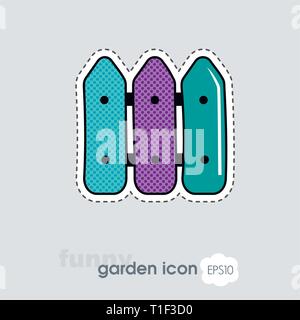 Fence flat vector icon isolated, garden, eps 10 Stock Vector