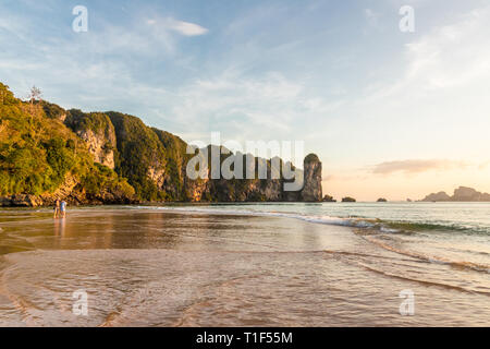 A typical beach scene in Ao Nang in Thailand Stock Photo