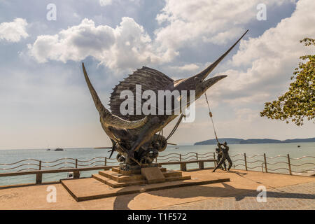 A typical beach scene in Ao Nang in Thailand Stock Photo