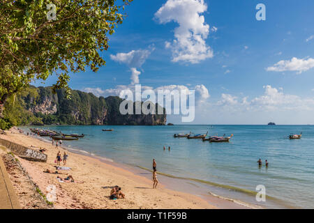 A typical beach scene in Ao Nang in Thailand Stock Photo