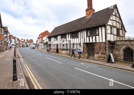 Houses on High Street in Henley in Arden, Warwickshire, uk. Stock Photo