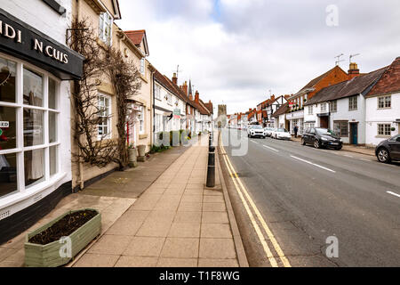 Houses on High Street in Henley in Arden, Warwickshire, uk. Stock Photo