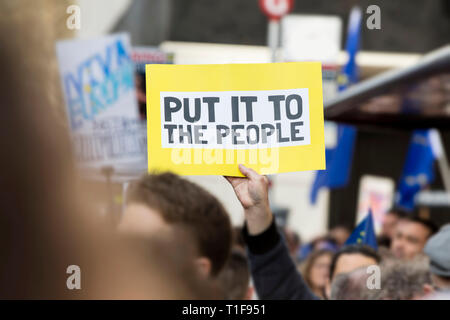 Put it to the people. Suporters in London campaigning to stay in European Union Stock Photo