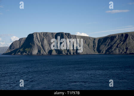 North Cape is an extremely touristic hotspot on Magerøya Island in Norhern Norway. Stock Photo