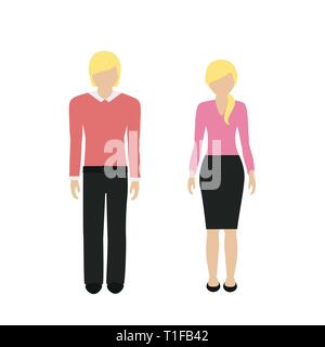 man and woman character with blond hair scandinavian isolated on white background vector illustration EPS10 Stock Vector