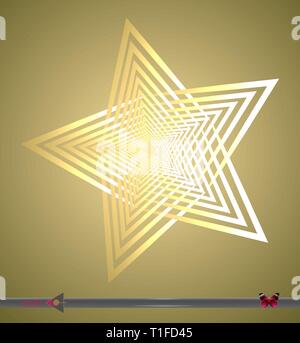 Stylized star made of lines on a white background. Object, element for design. Stock Vector