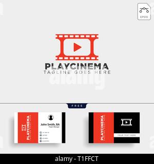 play media cinema simple logo template vector illustration icon element isolated - vector file Stock Vector