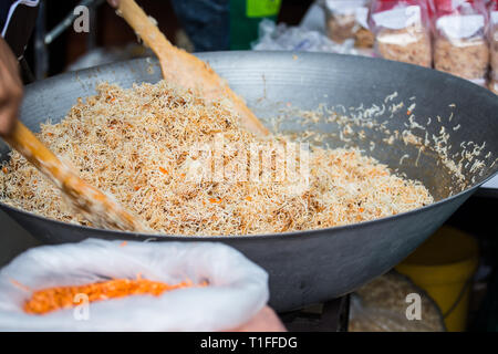To make  Mixed Crispy Rice Noodle in Thailand. Stock Photo