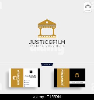 justice cinema home film simple logo template vector illustration icon element - vector file Stock Vector
