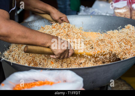 To make  Mixed Crispy Rice Noodle in Thailand. Stock Photo