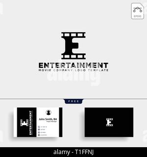 minimal letter E cinema simple logo template vector illustration icon element - vector file Stock Vector