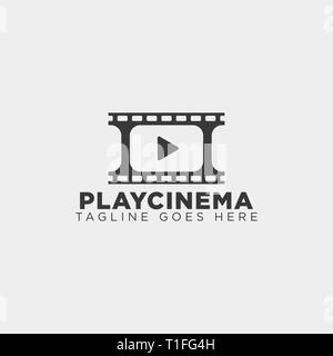 play media cinema simple logo template vector illustration icon element isolated - vector file Stock Vector