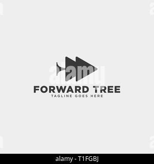 forward tree plants simple logo template vector illustration icon element isolated - vector file Stock Vector