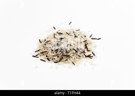 Heap of boiled mixed brown rice isolated on white Stock Photo - Alamy