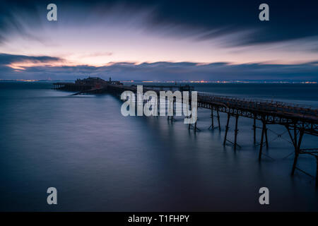 Birnbeck Pier in the Bristol Channel at Weston-super-Mare, North Somerset, England. Stock Photo