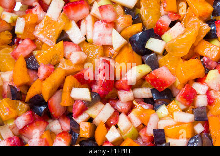 Background of healthy fresh fruits fruit salad mix Stock Photo