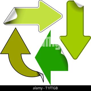 Arrows - Green labels badges and stickers Stock Vector