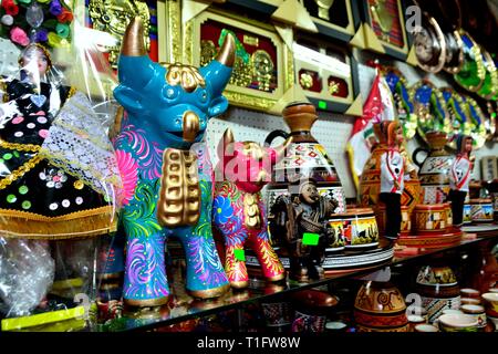 Ceramic bull - Shopping center in LIMA. Department of Lima.PERU                     Stock Photo