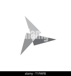 simple geometric triangle turbine fan design logo vector Stock Vector